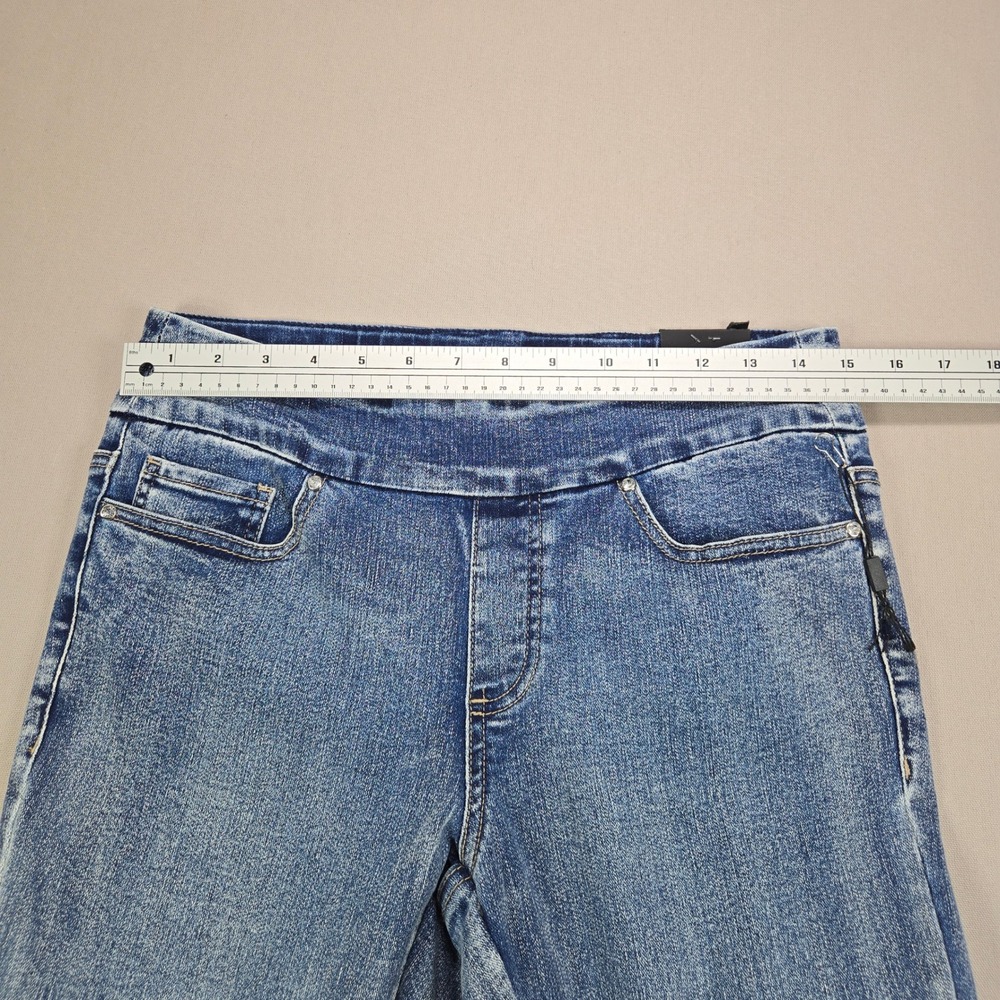 GG Jeans Ankle Pants Floral Embroidered Sequin Light Wash Blue Women Size 8 - Picture 13 of 15
